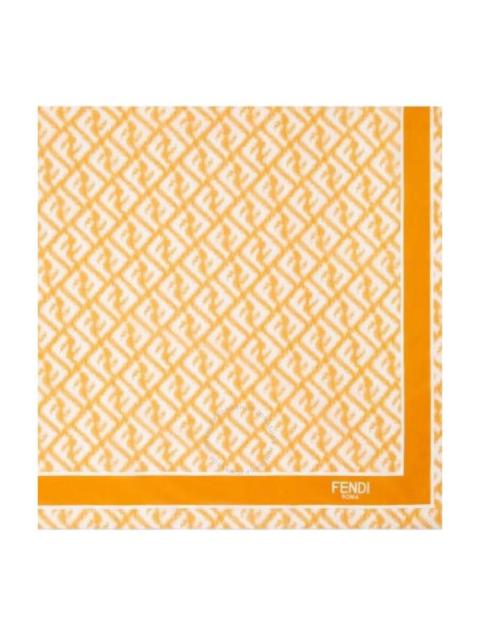 FENDI Fendi Motif Print Cotton Blend Scarf