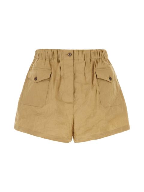 Prada Camel Stretch Cotton Blend Shorts