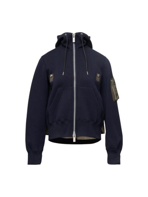 sacai Sponge Sweat X Nylon Twill Hoodie