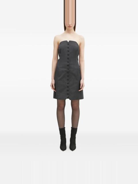 SAMSØE SAMSØE strapless button-front mini dress