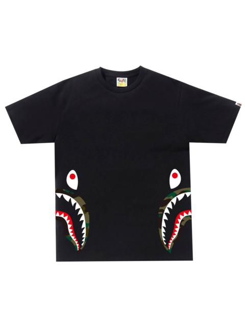 A BATHING APE® BAPE 1st Camo Side Shark Tee 'Black/Green'