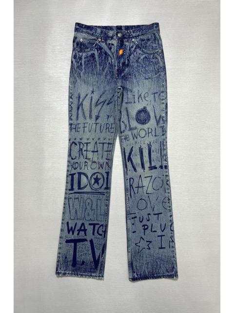 Walter Van Beirendonck W&LT Archives - A/W 1997 - Pen Graffiti Denim Jeans
