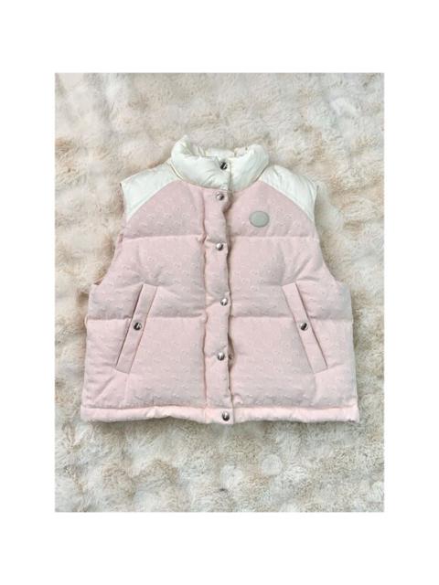 GUCCI Gucci GG Monogram Pink & White Puffer Vest With Snap Buttons