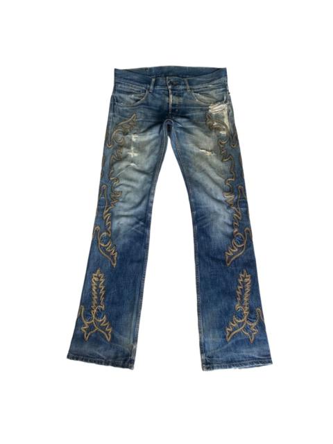 Other Designers Japanese Brand - Vintage BUFFALO BOB Tribal Embroidery Flare Jeans Distressed