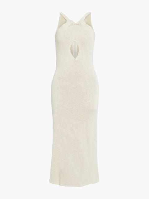 MAGDA BUTRYM Crochet-trimmed cotton-blend midi dress