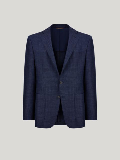 Canali BLUE KEI BLAZER IN WOOL, SILK AND LINEN