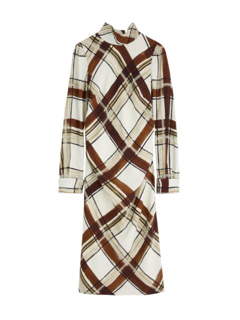 Dries Van Noten Delvet Checked Midi Dress