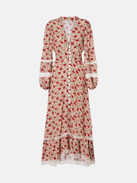 RIXO Raven floral midi dress