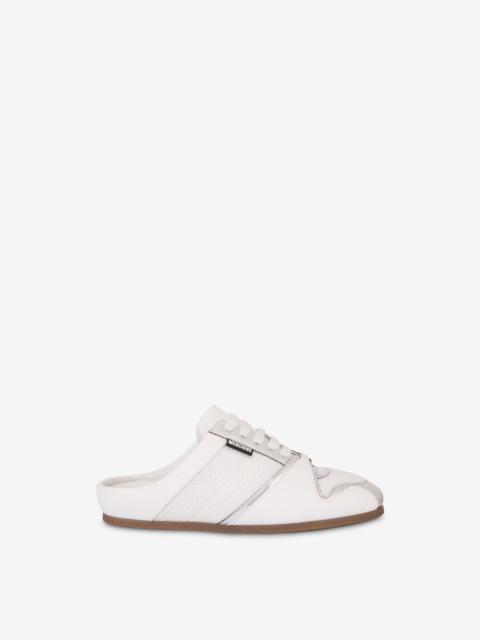 Moschino MESH AND CALF LEATHER SABOT