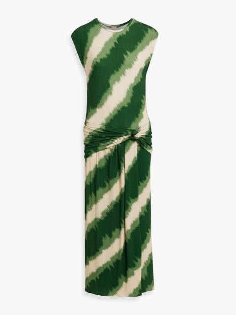 Johanna Ortiz Wrapped In Color knotted printed stretch-jersey maxi dress