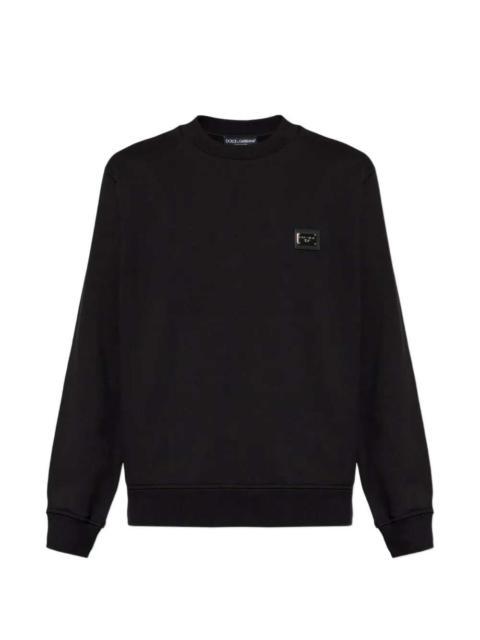 Dolce & Gabbana Dolce & Gabbana Men Crewneck Sweatshirt With Logo Plaque