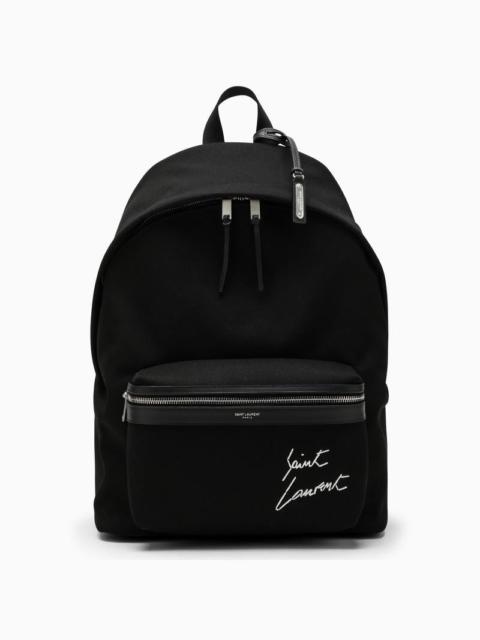 SAINT LAURENT CITY BACKPACK WITH EMBROIDERY AND TRIM