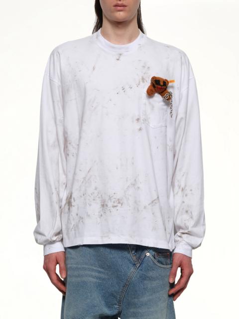 doublet Long Sleeve T-Shirt With Villain Bear in White