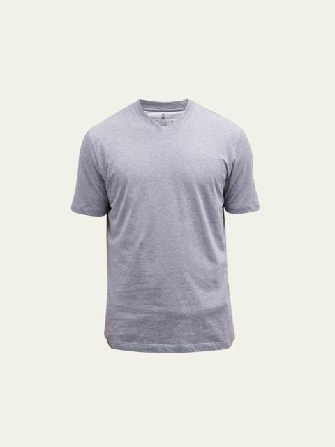Brunello Cucinelli Men's Basic-Fit V-Neck T-Shirt