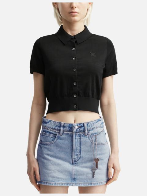 alexanderwang.t LOGO EMBROIDERED CARDIGAN