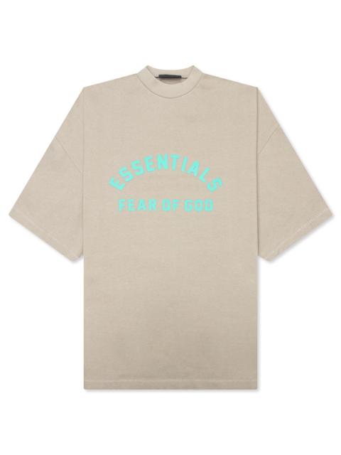 ESSENTIALS HEAVY JERSEY CREWNECK T-SHIRT - SEAL