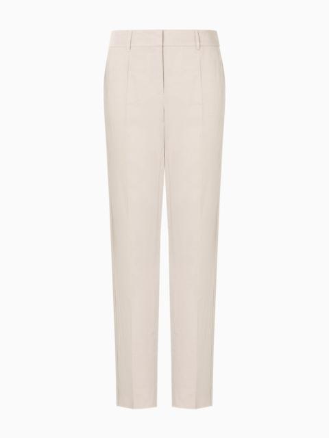 EMPORIO ARMANI LINEN-BLEND TROUSERS WITH PLEATS