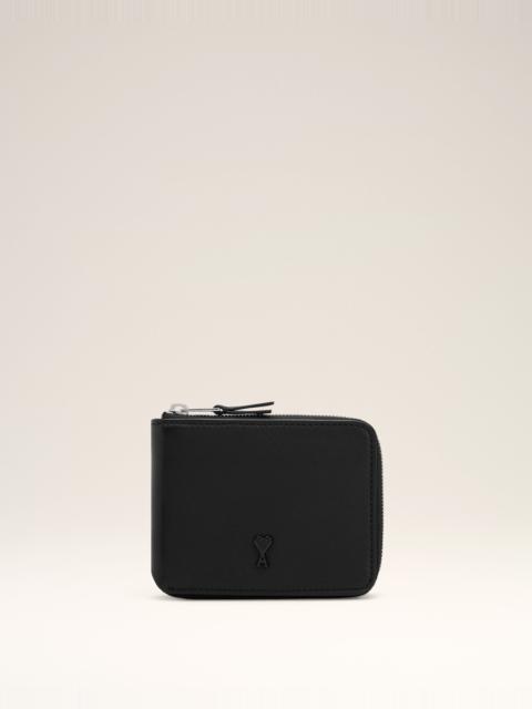 AMI Paris BLACK SMOOTH LEATHER AMI DE COEUR COMPACT WALLET