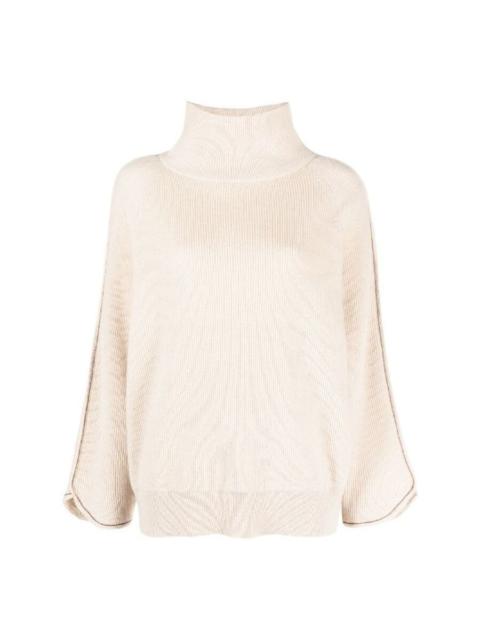 Brunello Cucinelli Brunello Cucinelli Beige Ribbed Knit Sweater