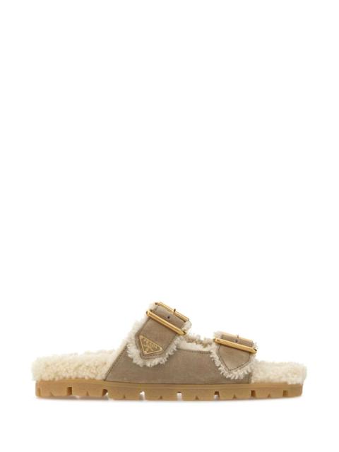 Prada Prada Women Sand Suede Slippers
