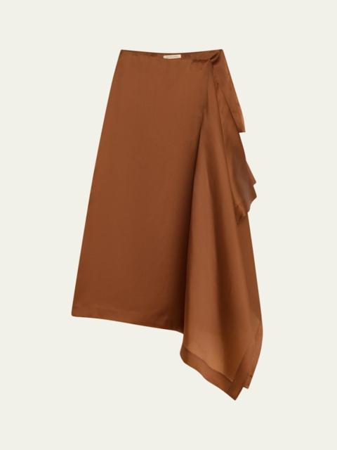 HEIRLOME Mel Draped Silk Organza Midi Skort