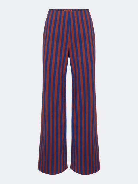 SIMONMILLER Pia Poplin Pant In Navy/Henna Stripe