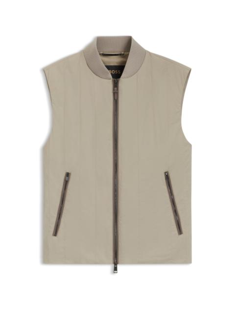 BOSS WATER-REPELLENT GILET WITH TONAL BINDING