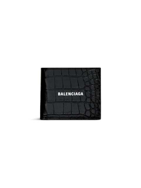 BALENCIAGA Men's Cash Square Folded Coin Wallet in Black
