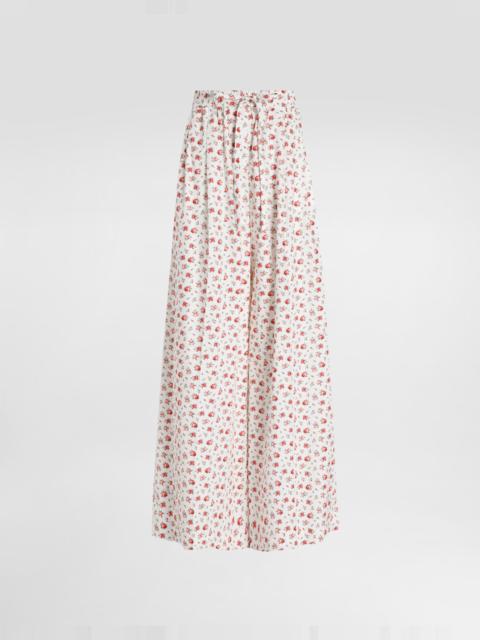 Dolce & Gabbana Small rose-print poplin trousers