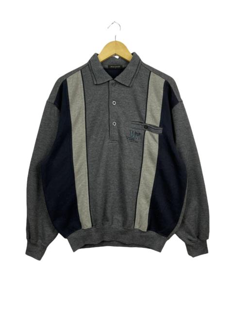 Other Designers Japanese Brand - Magixson Half Button Sweatshirt Grey Navy