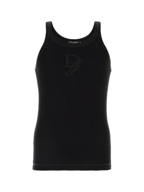 Dolce & Gabbana Black cotton tank top
