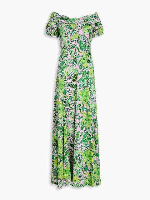 DIANE VON FURSTENBERG Laurie floral-print cotton-blend poplin maxi dress