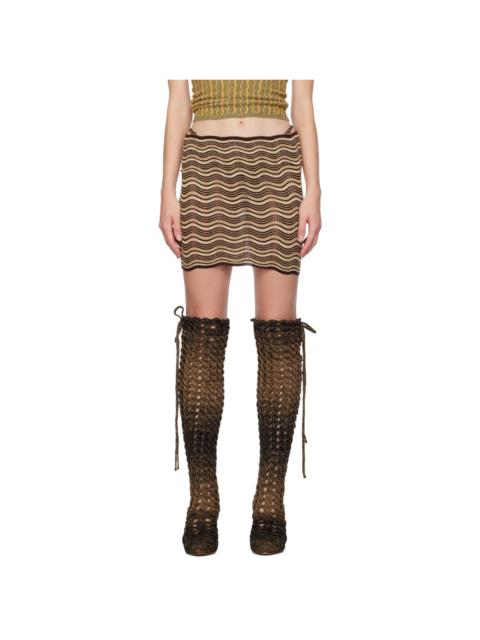 ISA BOULDER SSENSE Exclusive Beige & Brown Miniskirt