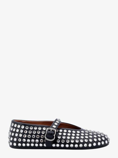 Alaïa Alaia Leather Ballet Flats With Rhinestones