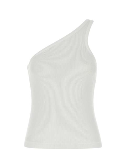 AGOLDE White Stretch Cotton Blend Tank Top