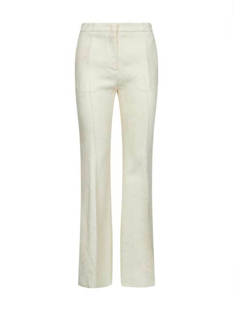 Etro Women Beige Paisley Jacquard Viscose Flare Trousers