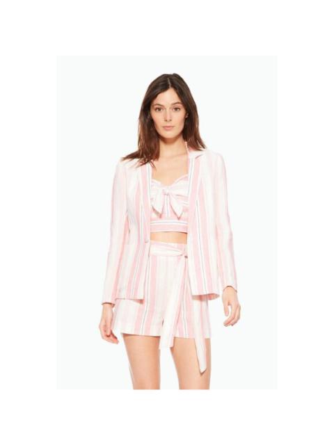Parker Daren Pink Striped Blaze Jacket 100% Linen Candy Stripe SZ S NWT