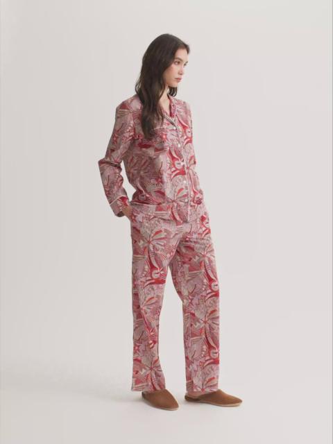 Derek Rose Women's Pajamas Cotton Batiste Rustic Red Celebration Print