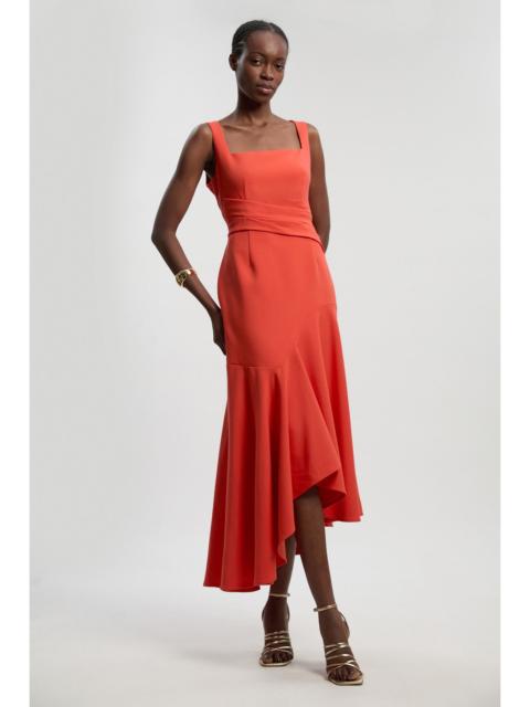 KAREN MILLEN Petite Compact Stretch Strappy Asymmetric Hem Maxi Dress