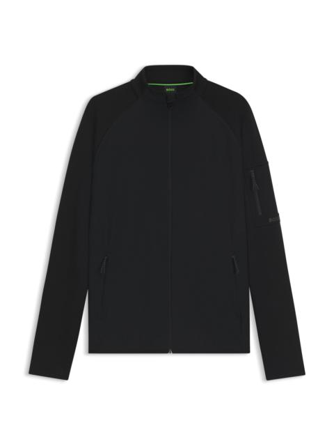 BOSS REGULAR-FIT ZIPPER-THROUGH SWEATSHIRT WITH REFLECTIVE DETAILS