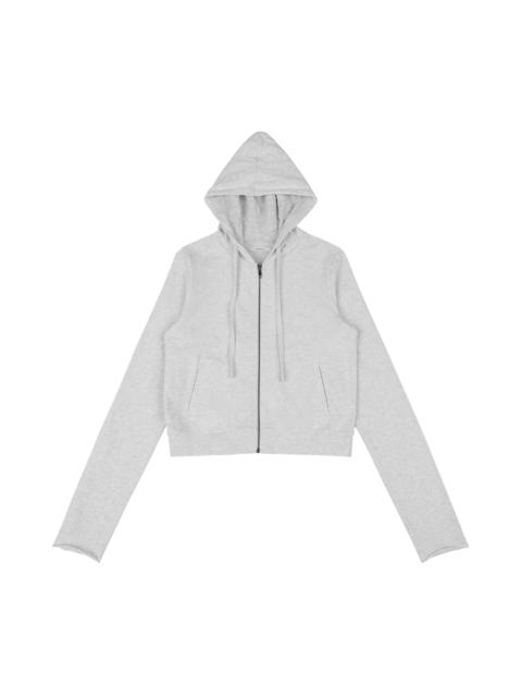entire studios LIGHTWEIGHT CROPPED ZIP-UP HEATHER GREY