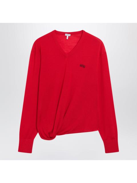 Loewe Loewe Red Merino Wool Draped Top Women