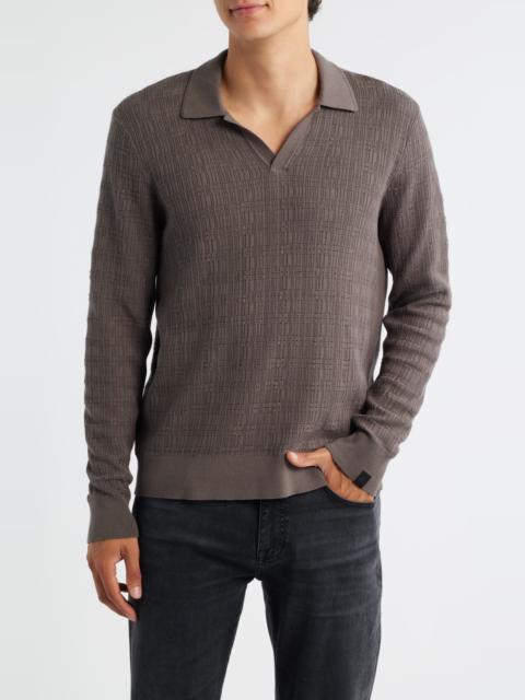 rag & bone rag & bone Harvey Johnny Collar Relaxed Polo in Brown at Nordstrom