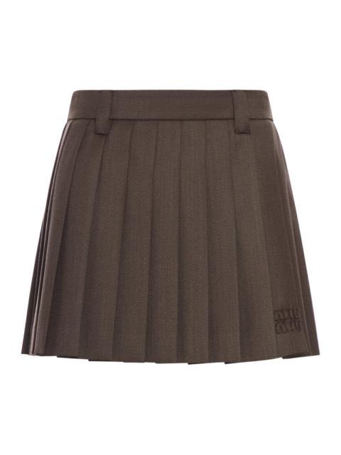 Miu Miu Miu Miu Women Pleated Mini Skirt In Cover Fabric