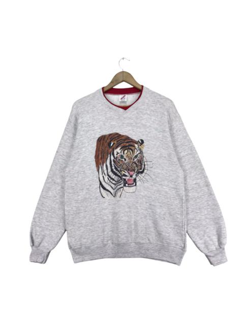 Other Designers Vintage - 90s Art Tiger Sweatshirts Crewneck
