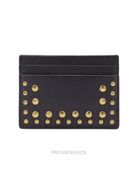 Burberry Studded Card Wallet - Black Leather