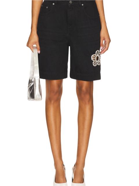 Crystal Flower Bermuda Jean Short