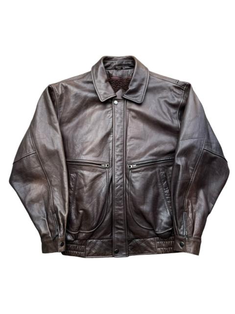 Other Designers Vintage 90s Tobell G1 Brown Leather Jacket