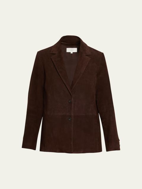 Vince Single-Breasted Suede Blazer