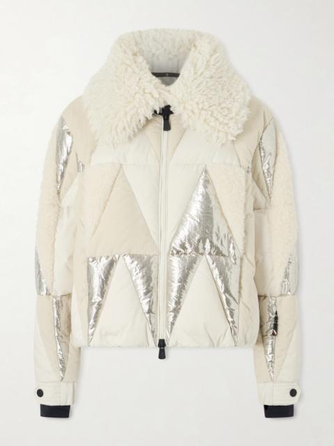 Moncler Grenoble Pamiers Paneled Quilted Wool-blend Fleece-and Cotton-corduroy Down Ski Jacket